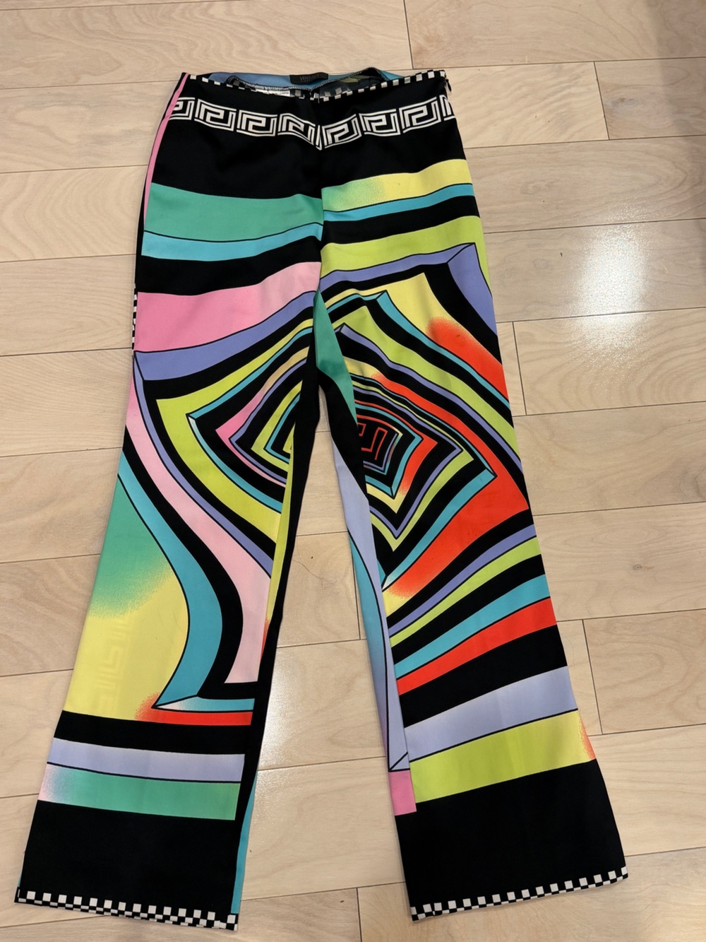 Vintage Versace Classic Rare Silk Multicolor Pants Sz 8